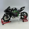 Large 1:6 Kawasaki H2R Spray Alloy Diecast Motorcycle Toy Bootable Dynamic Metal Model Sound Light Birthday Gift Hobby Collect O 4