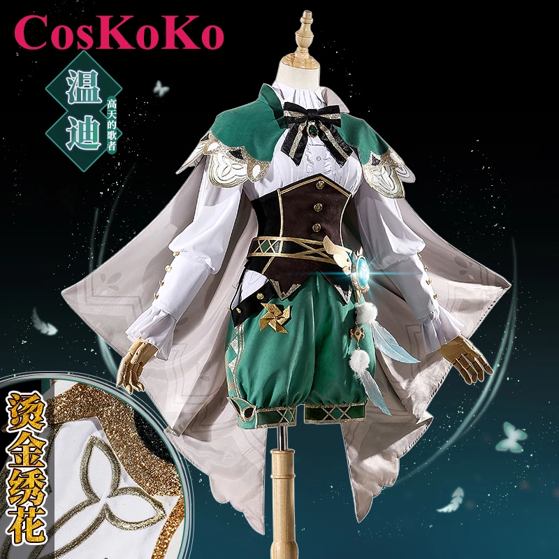 

CosKoKo Venti Cosplay Anime Game Genshin Impact Costume Fashion Handsome Combat Uniform Halloween Party Role Play Clothing S-XL