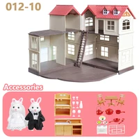 Classic House Miniature Items Forest Family Rabbit 1/12 Dollhouse Miniatures Te Game for Girls Kitchen Accessories Pretend Play 2