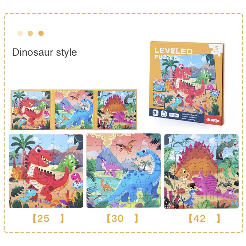 Puzzle Toys Children's Montessori Scene Puzzle Animal Traffic Dinosaur Magnetic Puzzle Educational Toys For Kids Boys Girl Gift 3--6Years