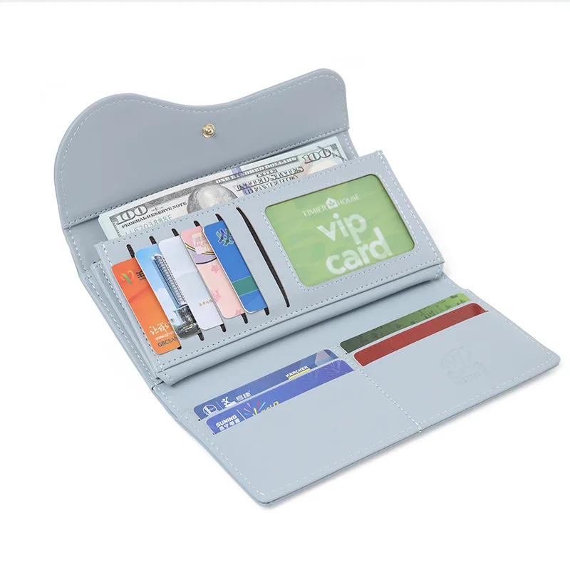 New Women Durable Long Wallets Pure Color Clutch Bag Lady's Large Capacity Card Bag Coin Purse Money Bag