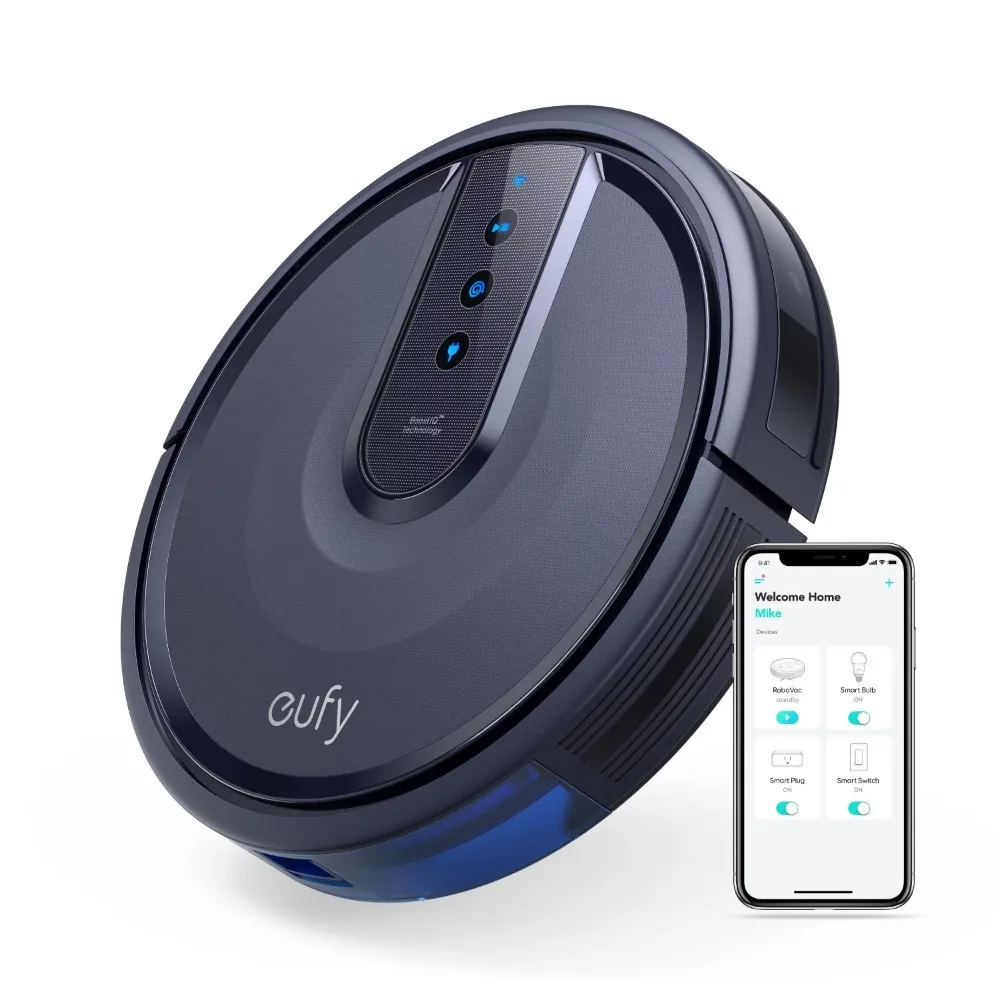 

Робот-пылесос eufy 25C с Wi-Fi, отлично подходит для сбора шерсти домашних животных, тихий, тонкий