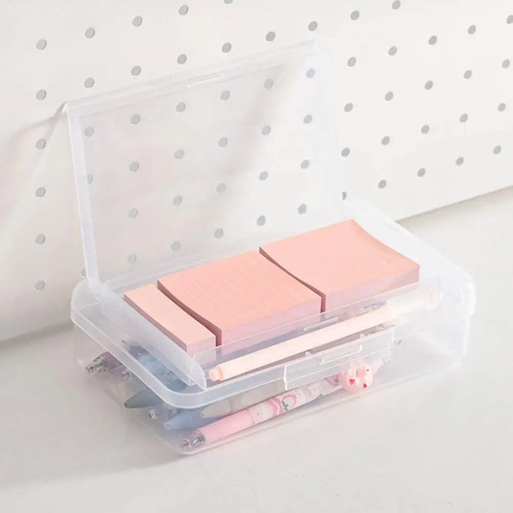 Stationery Box Large Capacity Stackable Transparent Pencil Box Ideal Organizer for School Office Supplies Stackable Pencil Box