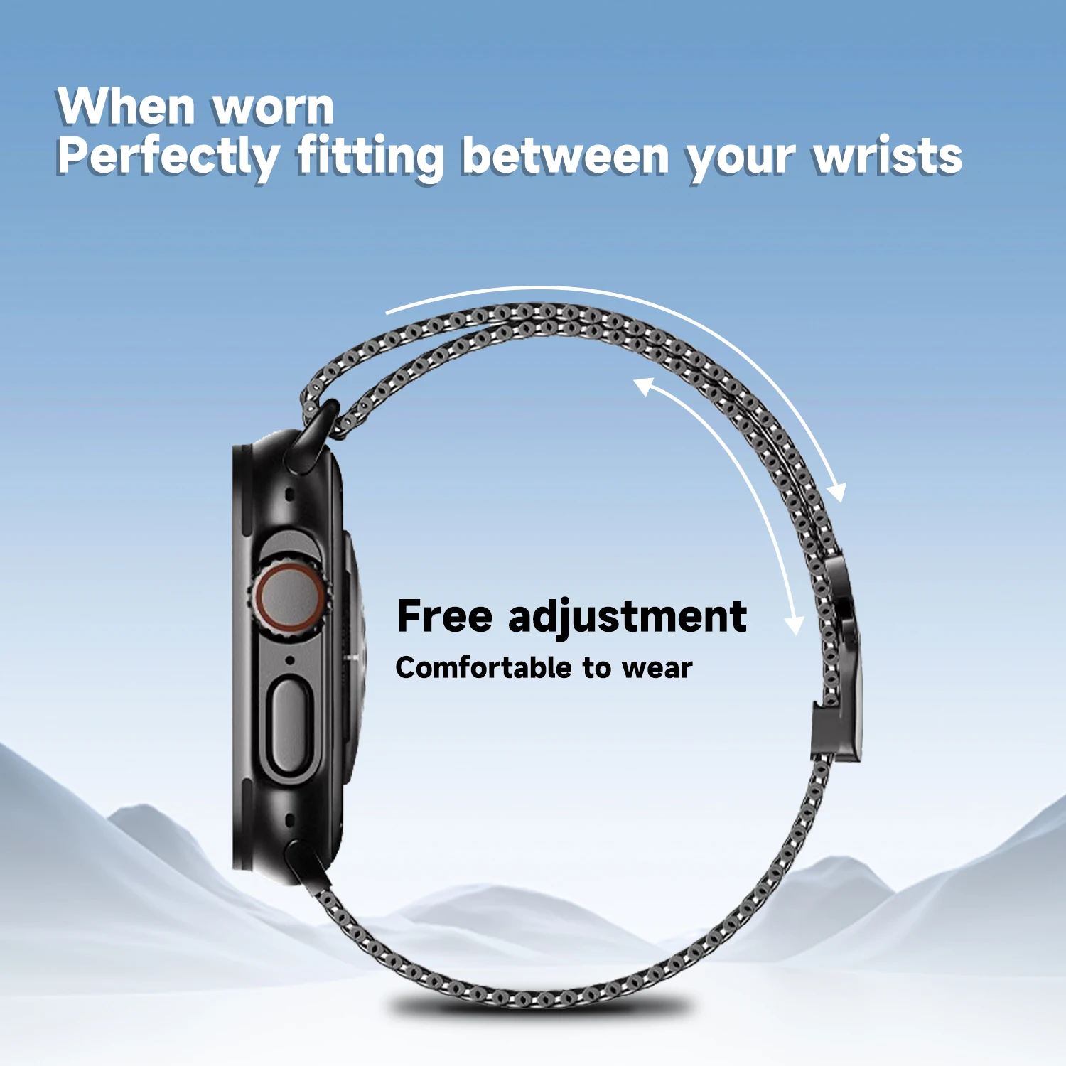 2025 New Product Strap Natural Titanium Milanese Loop Band For