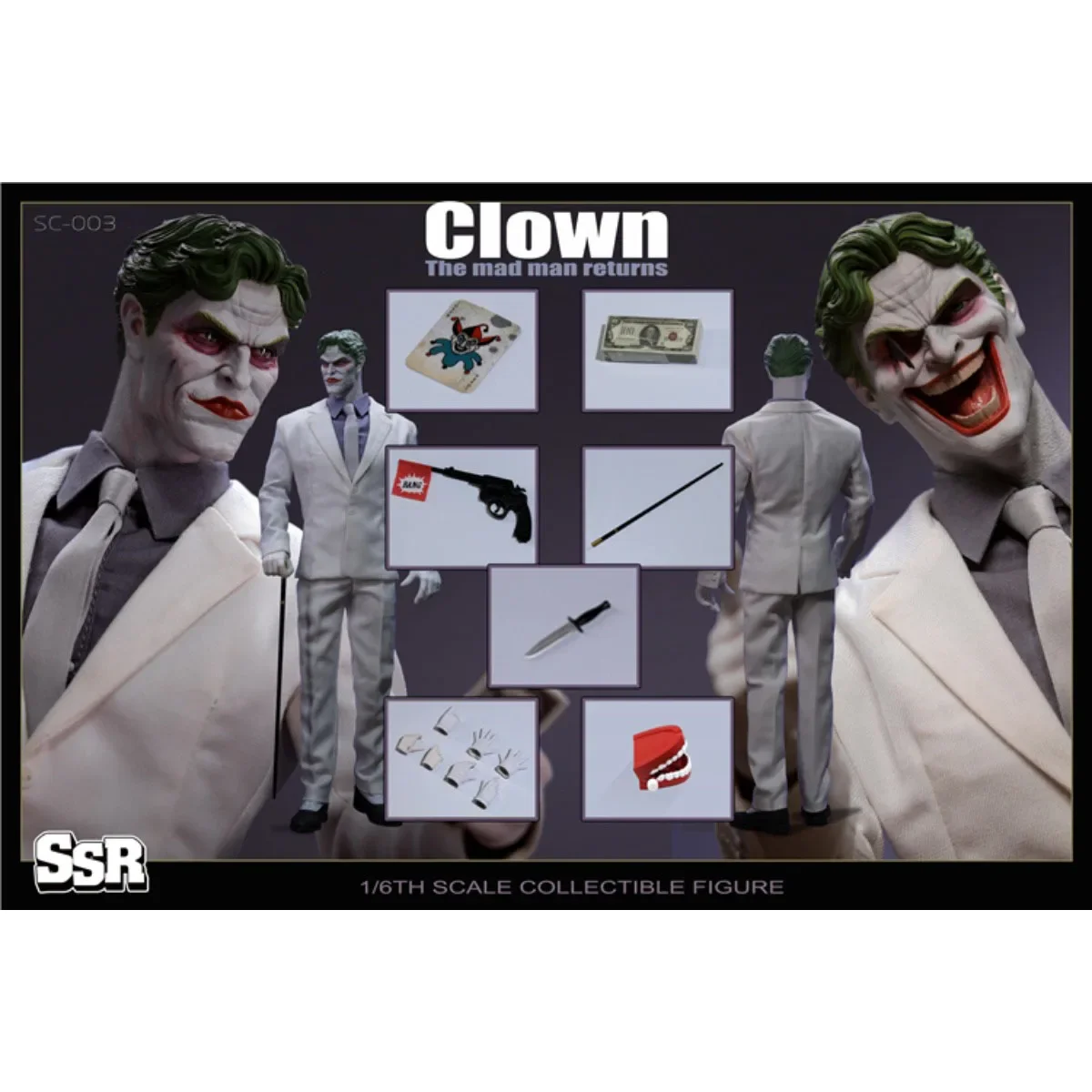 In Magazzino Original Ssr Sc003 Clown The Mad Man Returns 1/6 Movie Character Model Art Collection Toy Gift