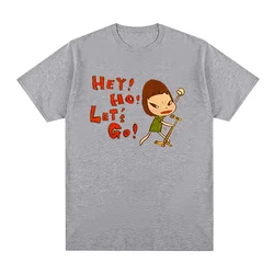 Yoshitomo Nara Kawaii Anime Graphic Cotton Tee - XXXL (GRAY)
