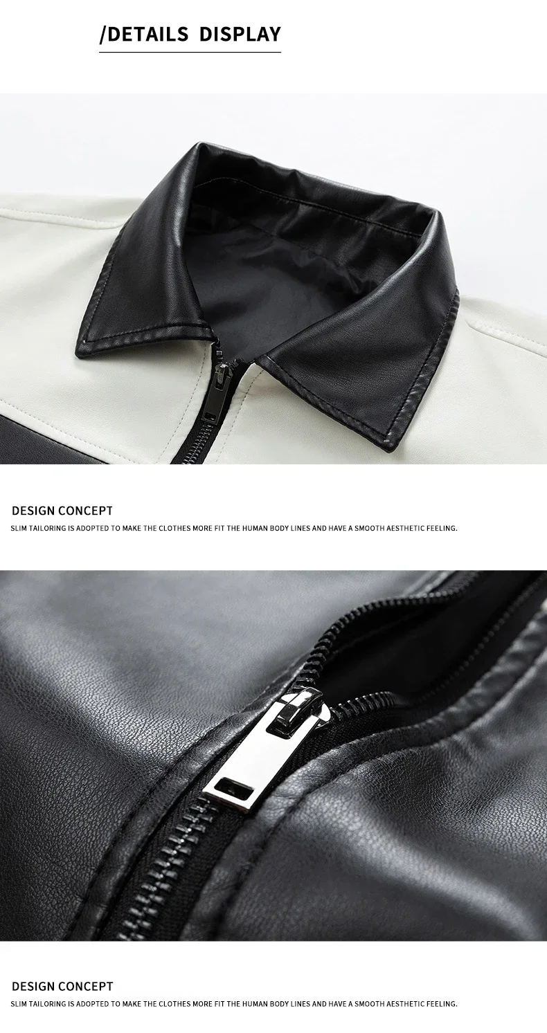Leather Jackets Men Leather Jacket Autumn Winter PU Jacket Vintage Slim Biker Coats Mens Motocycle Jackets Coat Casual Street Wear Hip Hop Top