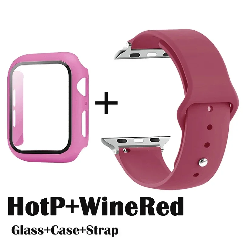 Premium Apple Watch Glass Protector, Case, and Strap Set