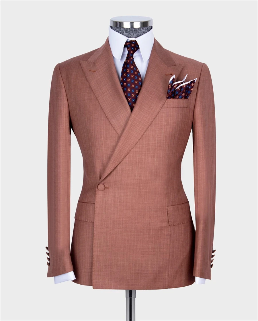 Classic Double Breasted Groom Tuxedo for Wedding 2pcs Blazer Pants Formal Party Business Office Men Suits