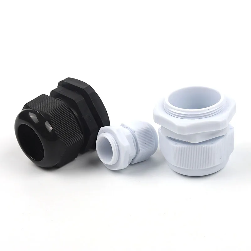 ip68 plastic pc housing waterproof junction box 4 15mm 2 way connector gland electrical 450v sealed retardant outdoor cable box Waterproof Cable Connector IP68 Black White Plastic Nylon Joint PG29 PG36 PG42 PG48 PG63 Cable Gland fixed Connectors