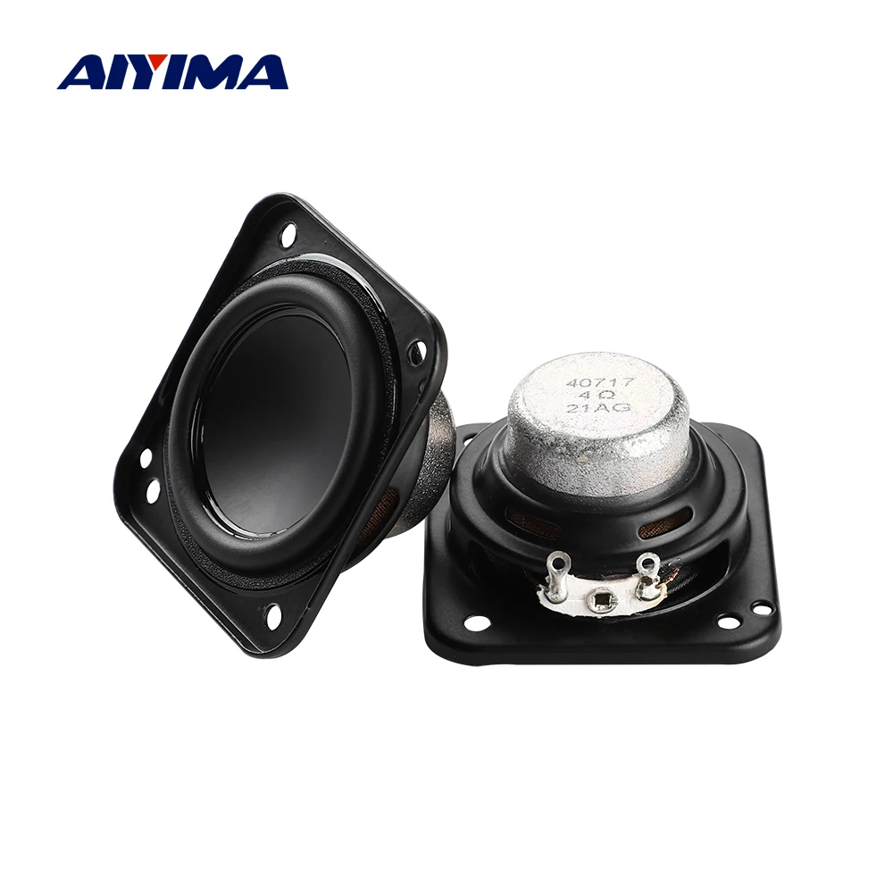 AIYIMA 2 Pcs 4 Ohm 15W Speaker 1.75 Inch Full Range Waterproof Basin Square DIY Multimedia BT Square Loudspeaker Home Theater