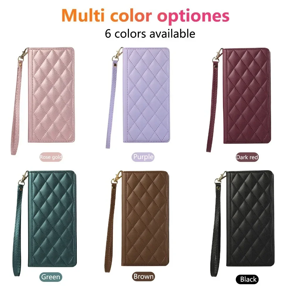 Θήκη πορτοφολιού με θήκη κάρτας για Samsung Galaxy S24 S23 FE S22 S21 Plus Note 20 Ultra με λουράκι καρπού και δερμάτινη προστατευτική θήκη_voghion.com