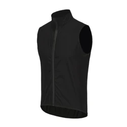 Men's Pro Team Cycling Windbreaker - Waterproof, Quick - Dry, Lightweight Sleeveless Jacket - M (Black)