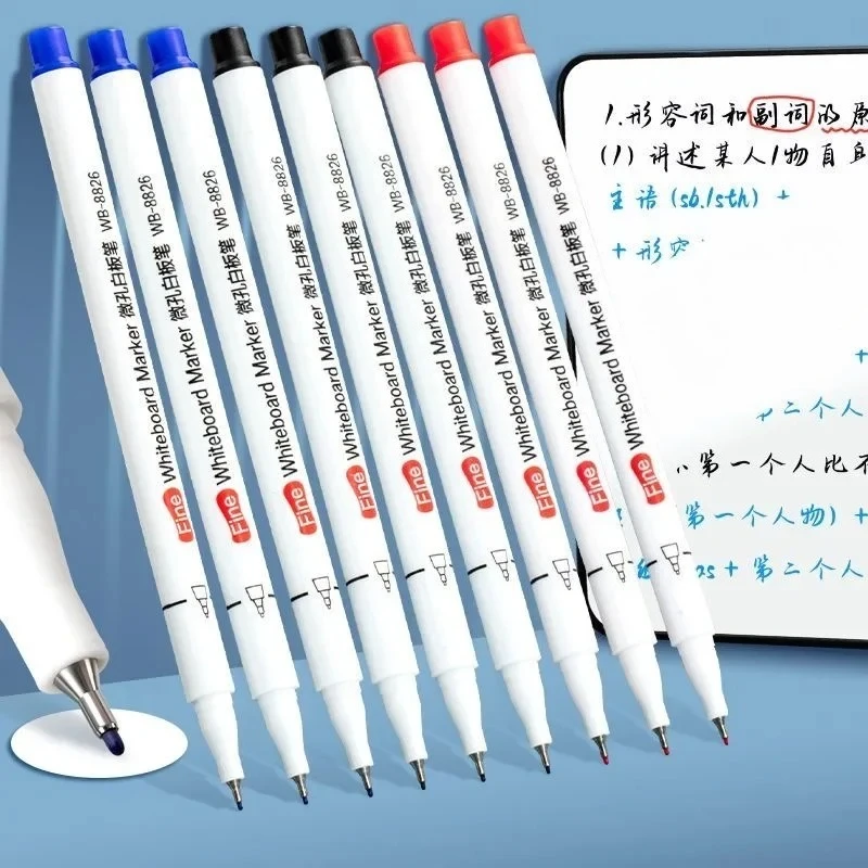 0.5mm Magnetic Dry Erase Markers Whiteboard Marker Pen Office School 4/8/12pcs Extra Fine Tip Multicolour