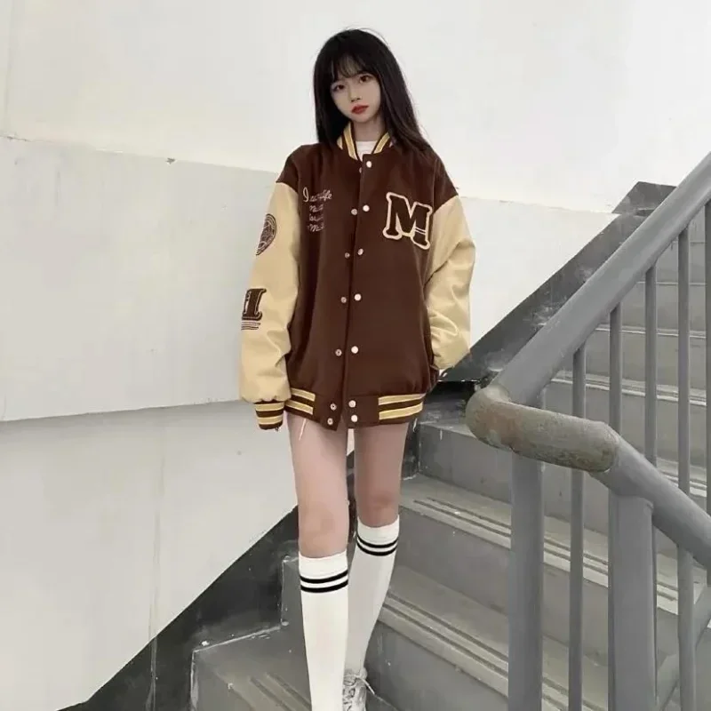 【GRAILZ】ELDERLY COUPLE VARSITY JACKET★韓国人気★ 追跡付 Vintage Streetwear Baseball Jacket Women Y2k Oversized