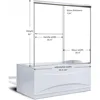 Bathtub Shower Door 60" W x 62" H Semi-Frameless Double Sliding Design Shower Tub Door 1/4" Clear Glass Panel, Chrome Finish 3