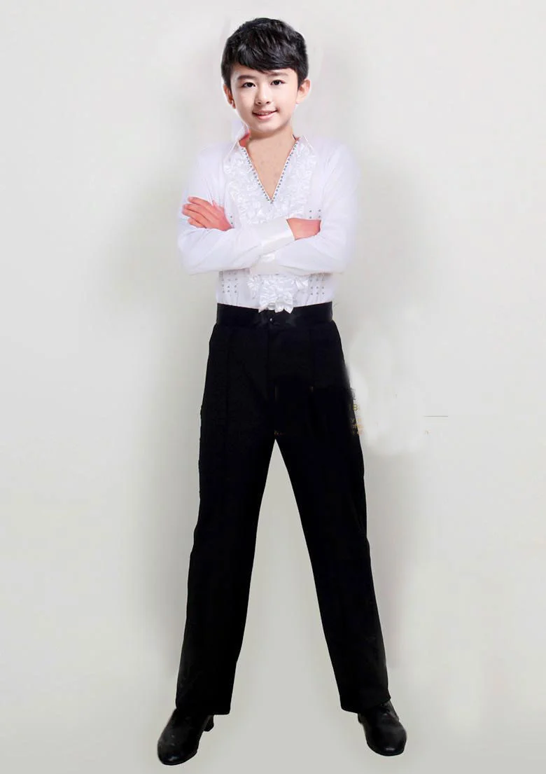Boy Latin Dance Salsa Dance Costume Male Children's Ballroom Performing Party Costume Tops Pants Latin American