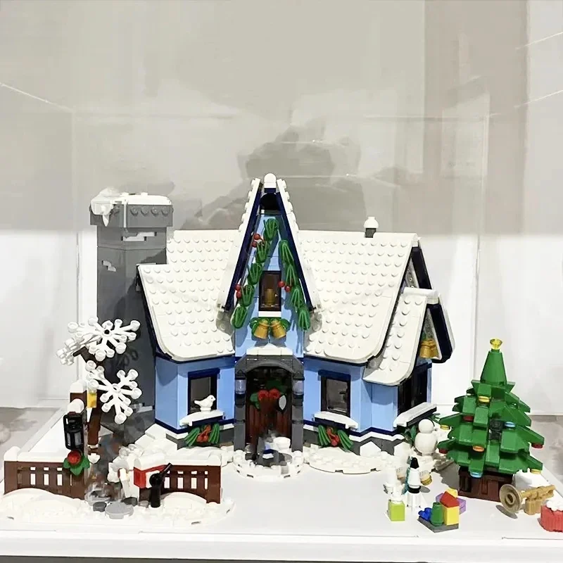 Icons 10293 Santa&rsquo;s Visit Model Building Blocks Bricks Set Adults Toys Gingerbread House Decoration 10267 With Xmas Tree Gifts
