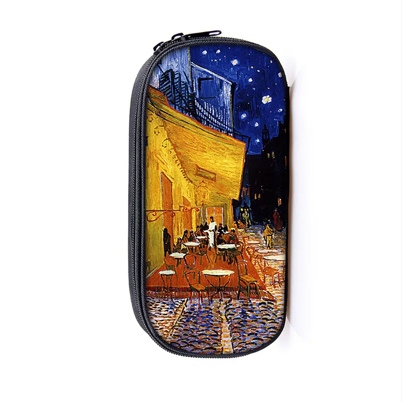 Van Gogh SunflowerThe Starry Night Paint Pencil Case Women Classic Oil Painting Stationary Bags Pencil Box School Supplies 3