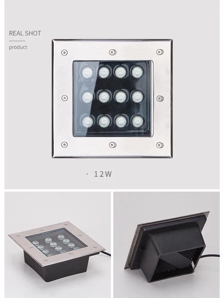 Square Face Box Outdoor Waterproof Led Spot IP67 Garden Border LED Underground Light 4W 5W 9W Landscape Stairs Floor Light