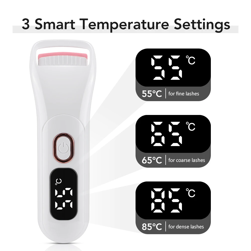 Electric Heated Eyelash Curler USB Rechargeable Anti-scalding Eyelash Comb Fast Heating Eyelash Curling Clips Makeup Tools