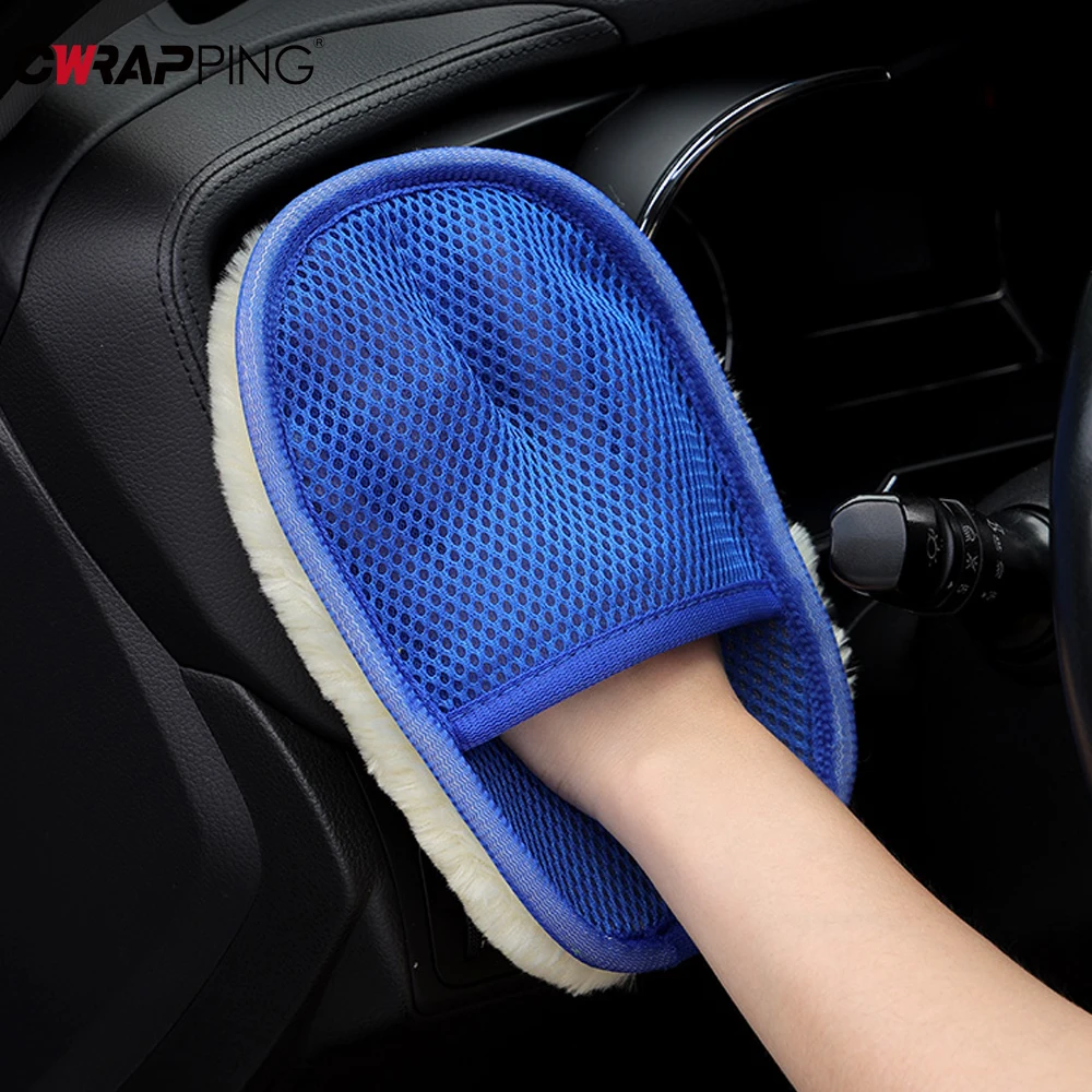 Car Wash Gloves Soft Car Cleaning Mitt Thickened Fine Fiber Imitation Wool Plush Wiping Auto Washing Supplies Auto Accessories