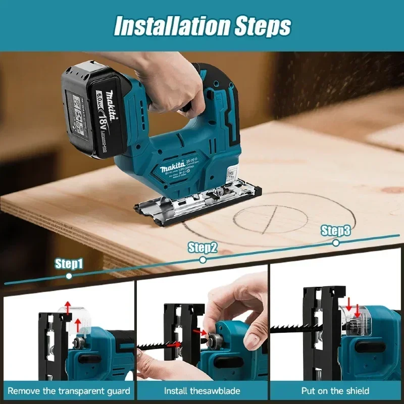 Makita DJV182Z 브러시리스 전기 왕복 절단기 충전식 다기능 목공 와이어 톱 도구