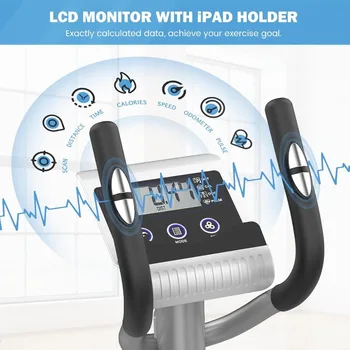 Dripex Magnetic Elliptical Training Machines, Quiet Fitness Cardio Elliptical Trainer w/ 6KG Flywheel, 8 Resistance Levels, 4