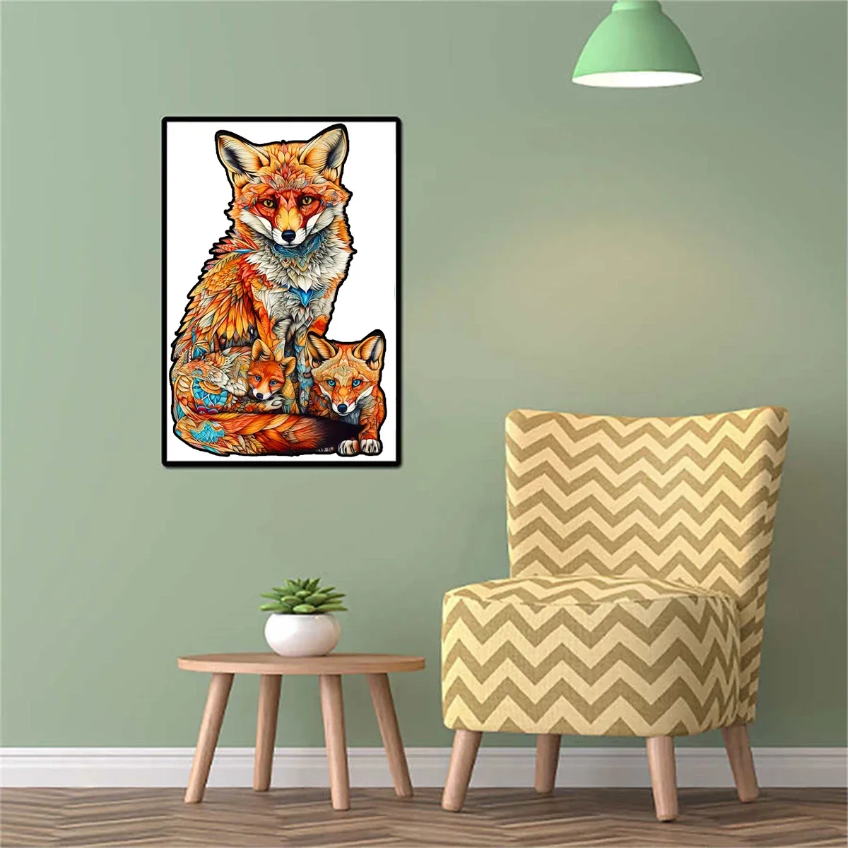 Color Fox Animal Wooden Puzzle DIY Crafts Jigsaw Educational Gift Wood Toys Family Interactive Game Brain Trainer Montessori Toy 6