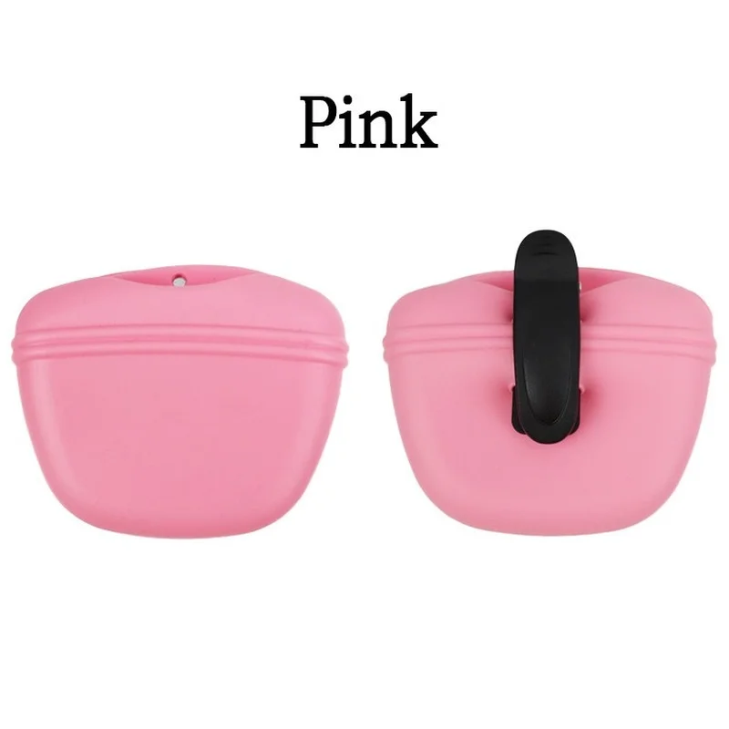 Silicone Dog Treat Bag Pet Portable Dog Training Waist Bag Outdoor Feeder Puppy Snack Pouch Food Reward Storage Pet Supplies dog treat bag dog training supplies