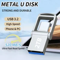 2025 Mini 2TB Flash Drive USB 3.0 Fast Type C Pen Drive Memory Stick High Speed Data 512GB For Computers Phone PC Fast U Disk