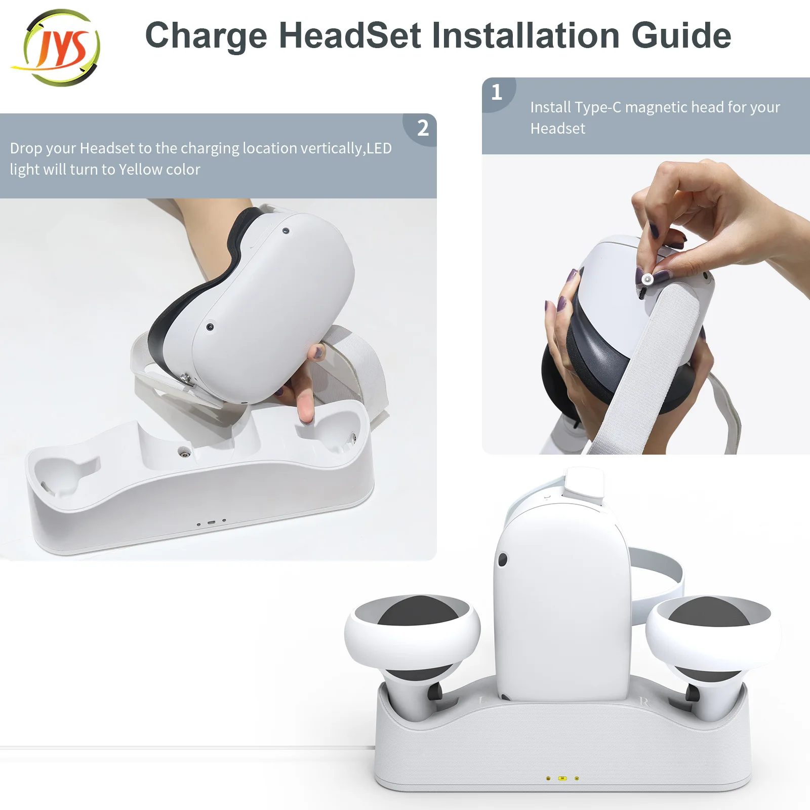 Magnetic Charging Base for Oculus Quest 2 VR Headset Glasses Touch Controller Handle Fast Charger for Oculus Quest 2 Accessories