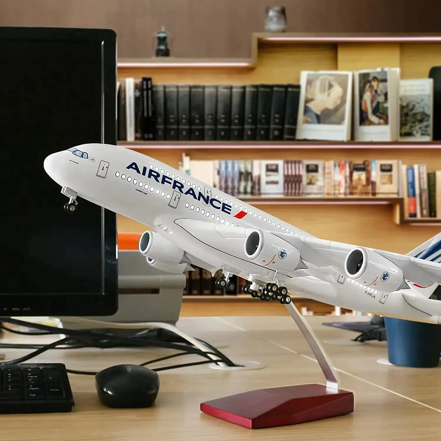 에어버스 A380 항공기의 정교한 소장용 미니어처