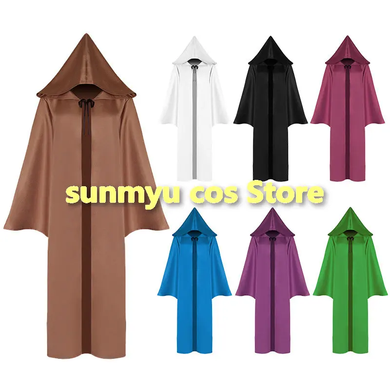 

Halloween Cosplay Trench Costume Halloween Zip Jacket Long Coat with Hood Colors Kids Size Adult Size