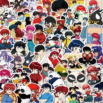Ranma 애니메이션 일본 클래식 스티커, 빈티지, DIY, 어린이 노트북, 수하물 오토바이, 노트북, 냉장고 데칼, 그래피티 장난감, 50 개
