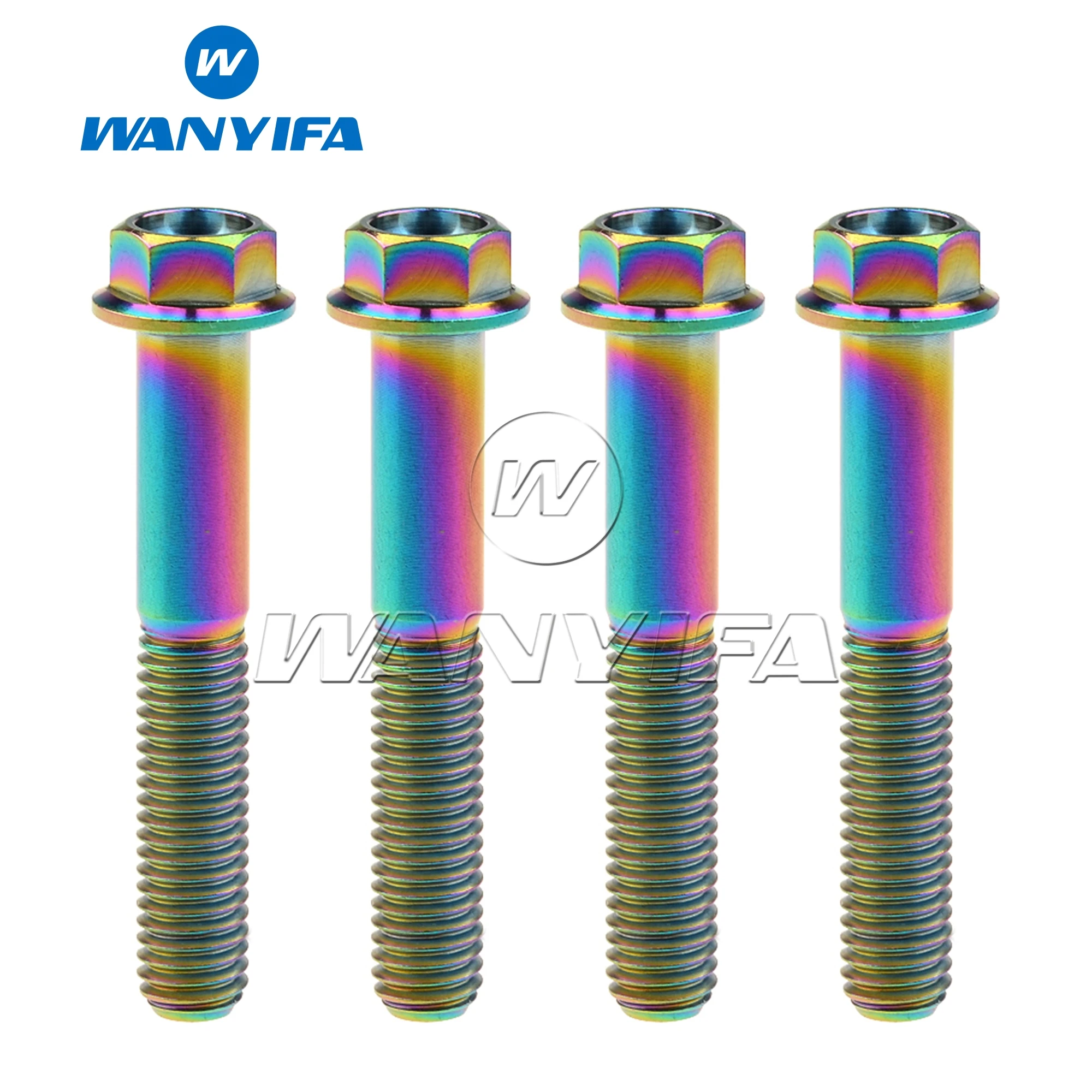 Wanyifa 4/10pcs 티타늄 플랜지 육각 소형 헤드 오토바이 볼트 M8 x15 20 25 30 35 40 45 55 60 65mm P1.25mm