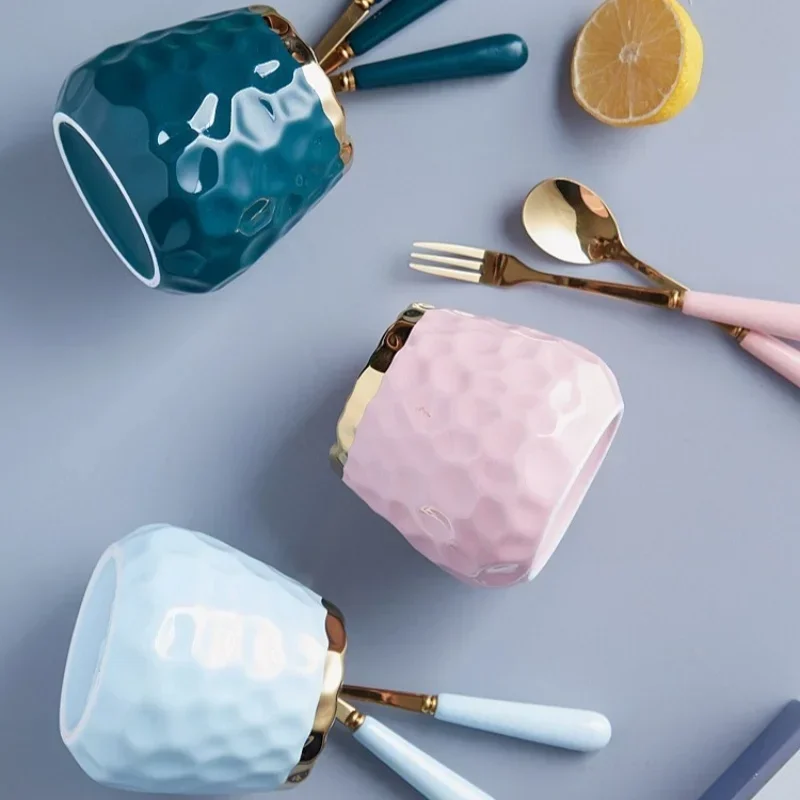 Ceramic Storage Jar with Golden Edge for Dried Fruits and Nuts