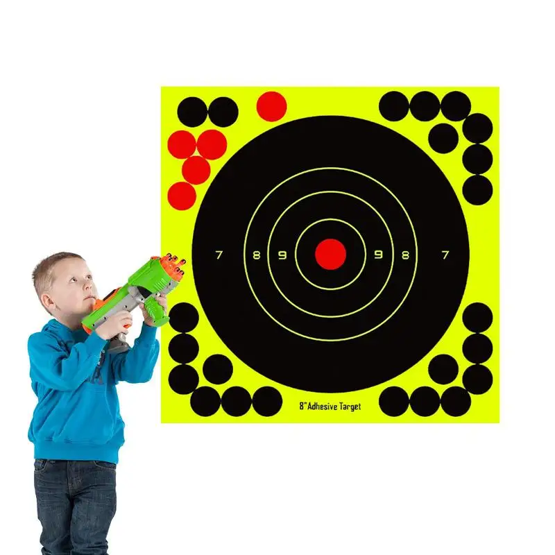

8 Inch Target Pasters Launch Stickers Objective Launching Target Stickers Adhesive Fluorescent Reactivity Aim Target For Men
