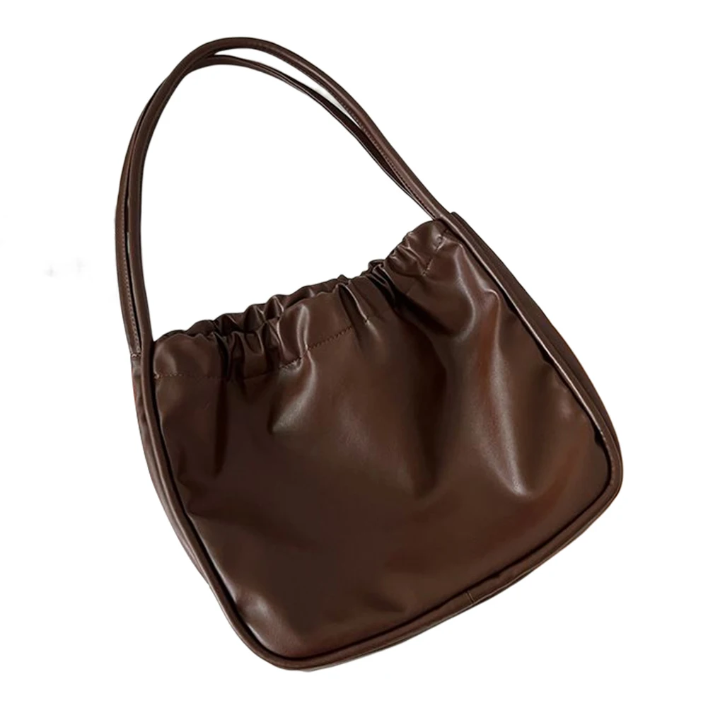 

Women's Pleated PU Leather Shoulder Bag Vintage Style Durable Elegant For Daily Life Dating