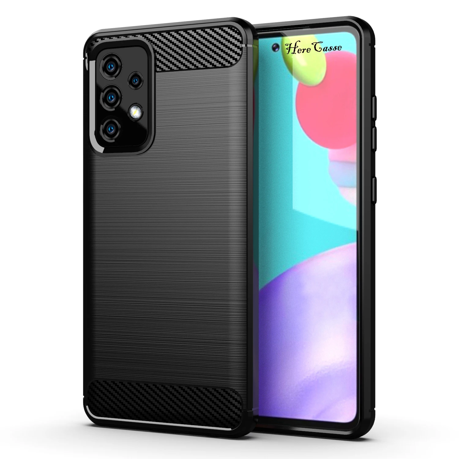 Carbon Fiber Case For Samsung Galaxy A20 A30 A40 A50 A70 A90 A51 A71 A32 5G A42 A52 A72 A53 Soft Silicone Shockproof Phone Cover images - 6