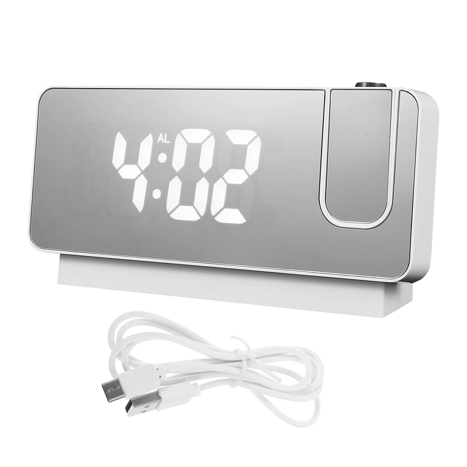 Clocks LED Electronic Dormitory Alarm Home Household Student Projection White Desk digital clock
