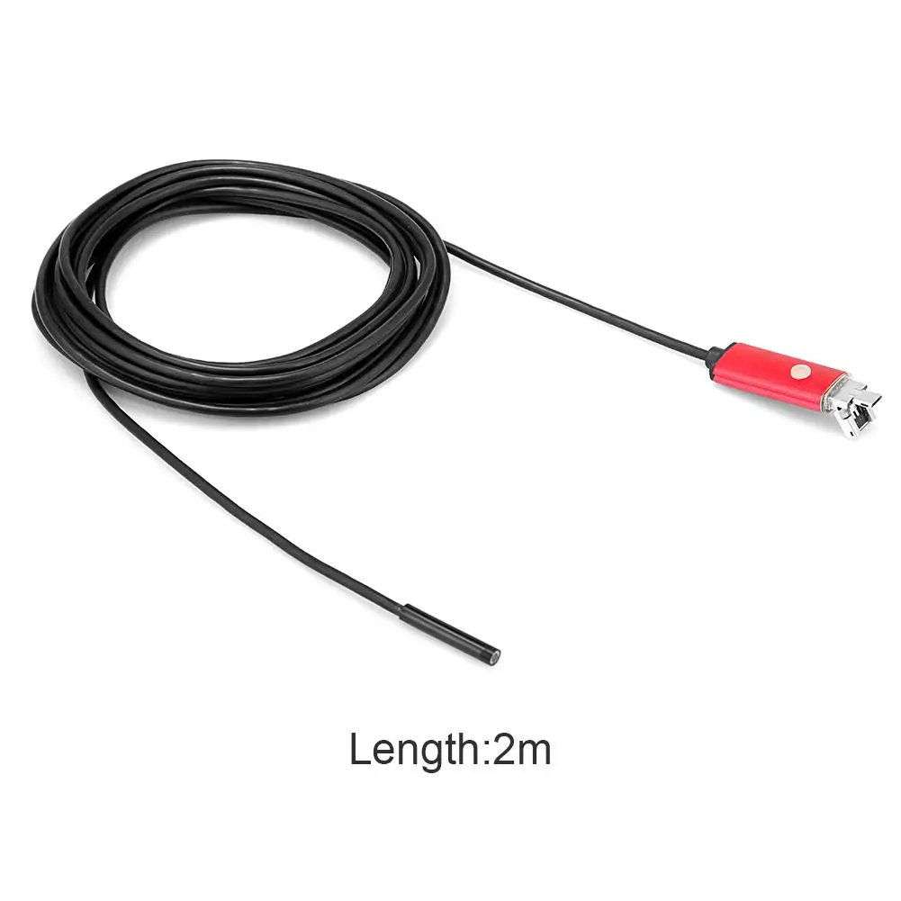 2-in-1 Endoscope Camera USB Inspection Borescope Camera 5.5MM Lens 6 Adjustable LED Lights Waterproof for Windows Android PC best cctv camera for home Surveillance Items