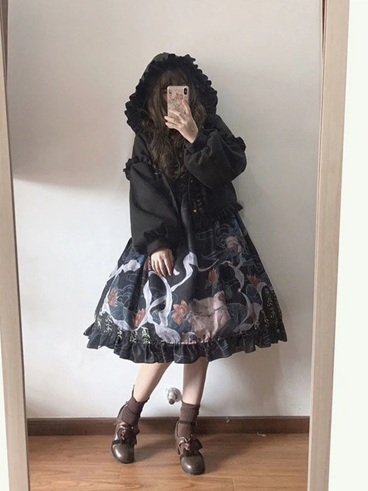 KOSAHIKI ロリータかわいいジャケット女性和菓子フリルかわいいコート