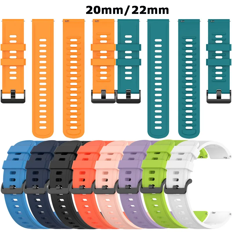 Silicone Watch Band Strap - 20mm/22mm Adjustable Wristband Bracelet