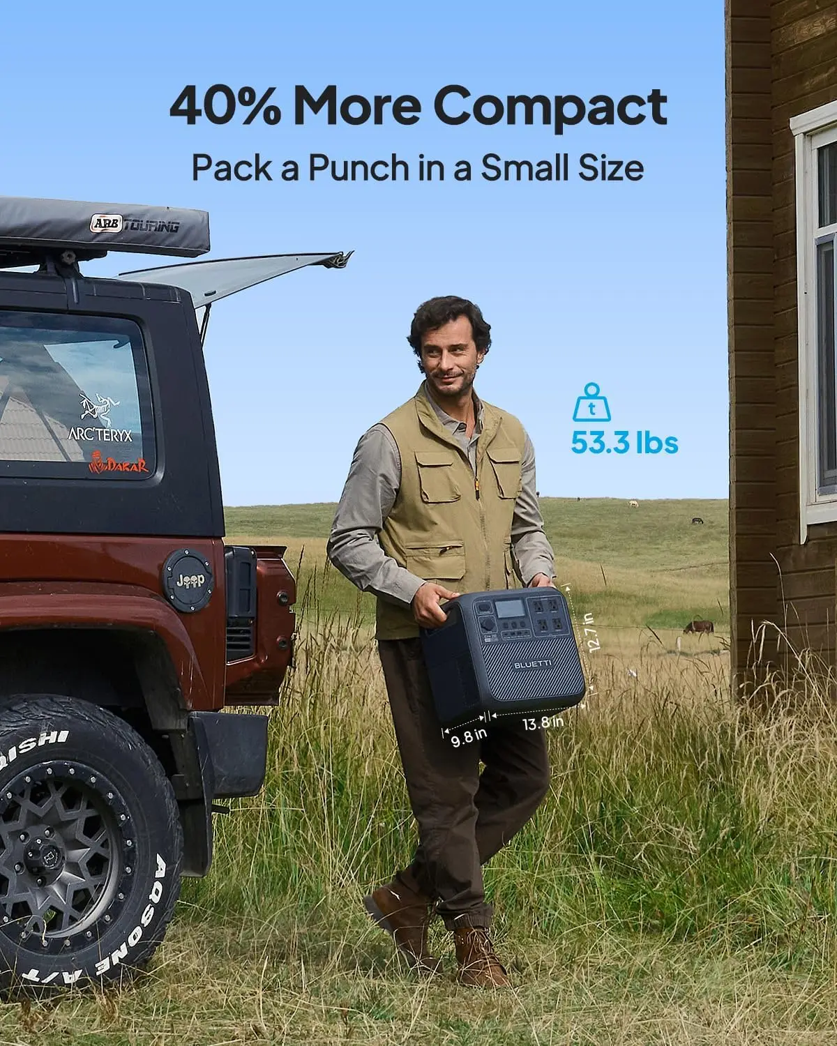 【US Plug】BLUETTI Portable Power Station Elite 200 V2, 2073.6Wh Battery 2600W AC Outlets, for Camping, Off-grid, Power Outage 5