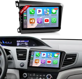 9inch IPS Touch Screen for 2012 Honda Civic Radio with CarPlay Android Auto Bluetooth FM GPS WiFi Camera SWC 1
