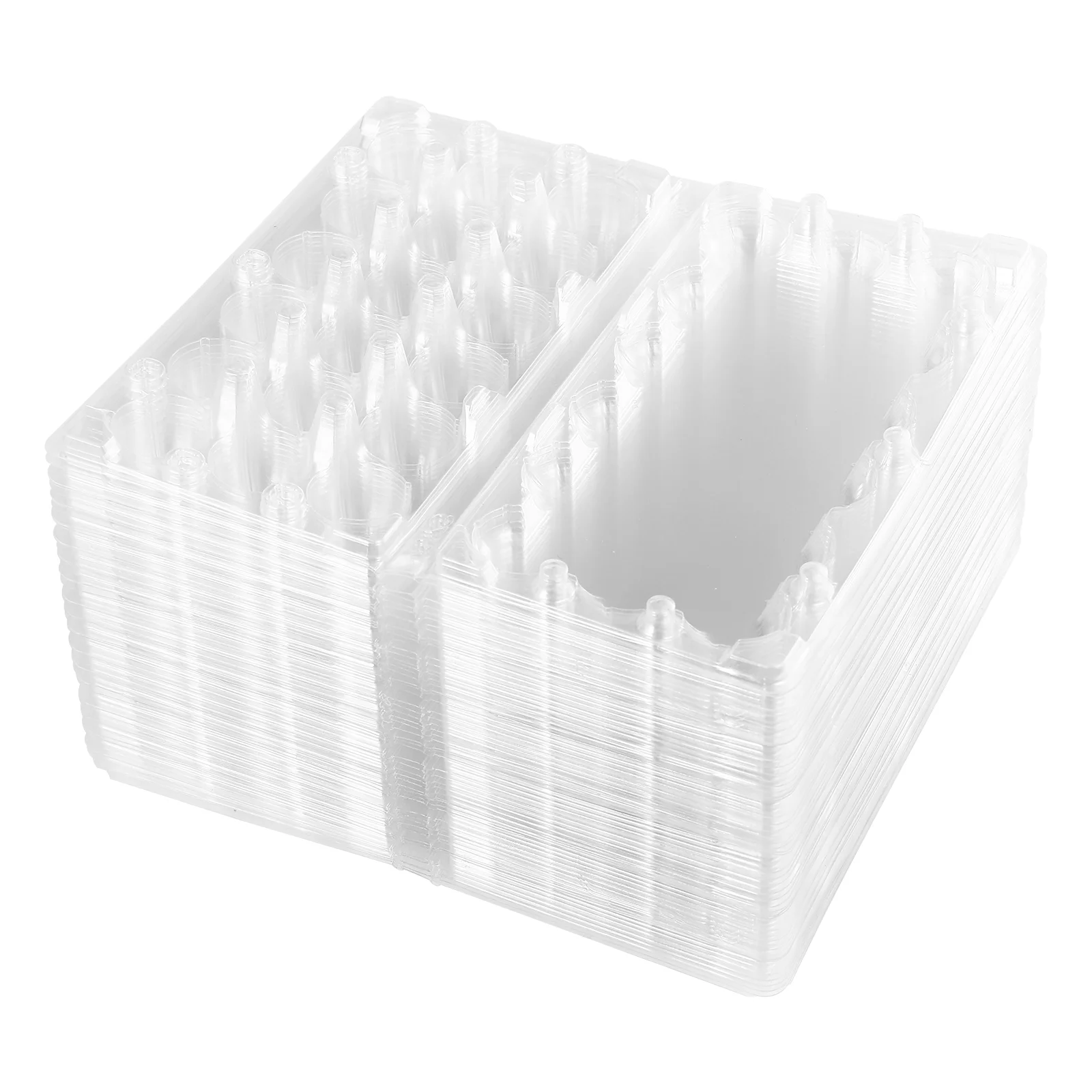 BESTONZON 50 Pcs 18 Grids Quail Egg Box Box Storage Box Plastic Transparent Egg Dispenser Holder Case Refrigerator Egg