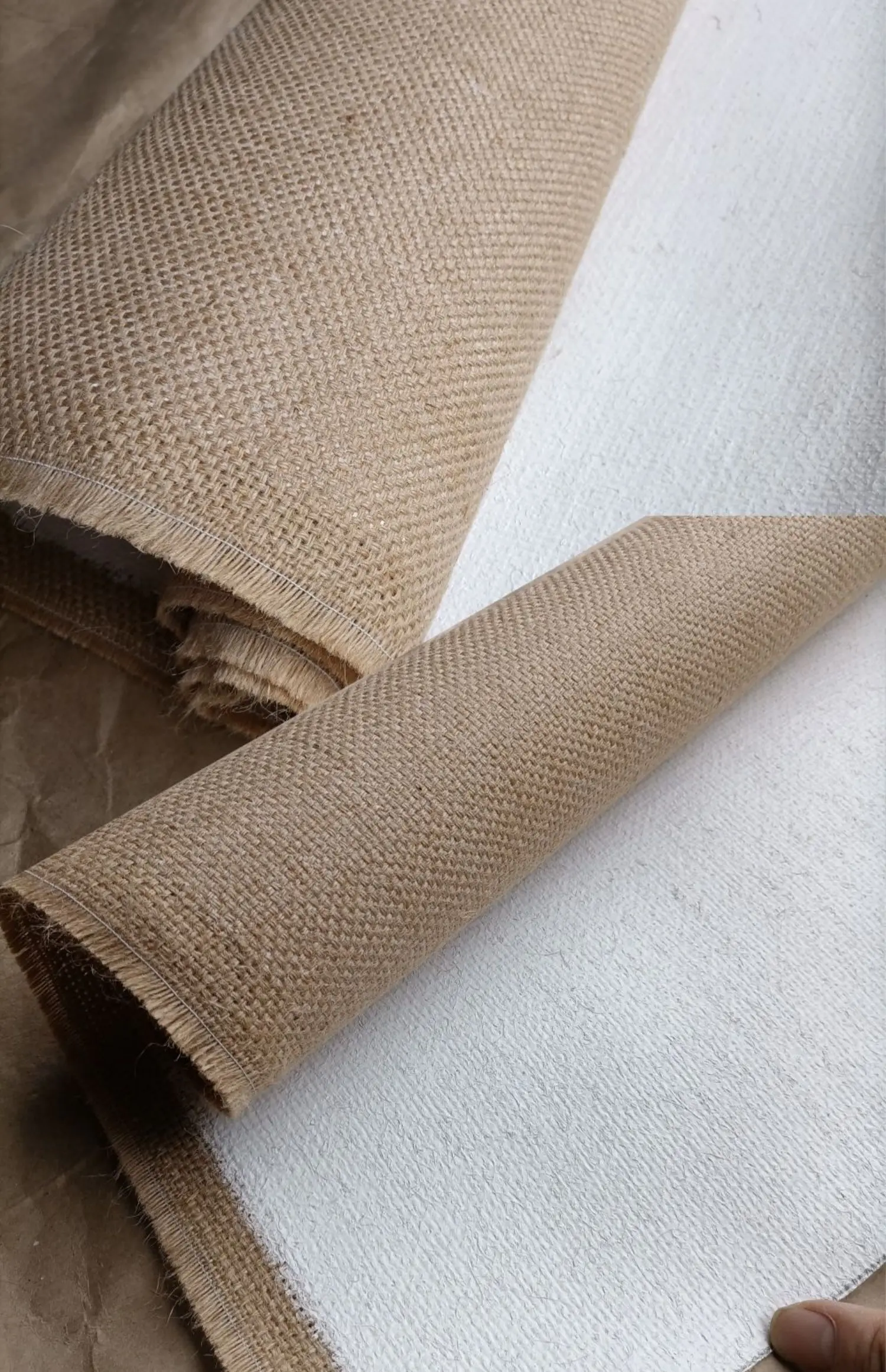 2.1m*10m best quality jute primed canvas blank roll for artists 1.36mm thick canvas 950gsm