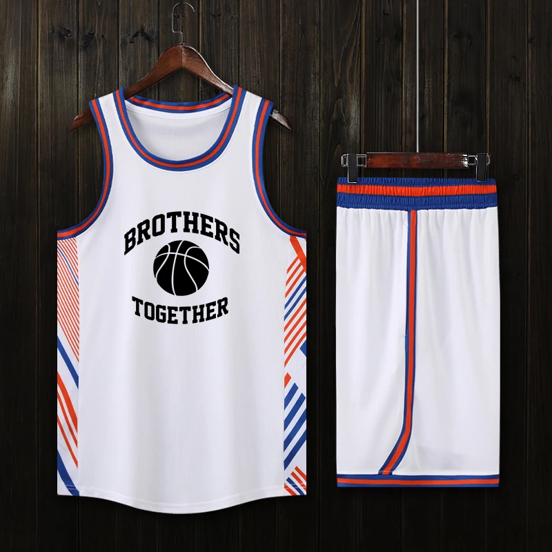 Free Customized Men's Sports Training Children's Basketball Set Round Neck Clothing Summer New Quick Drying Breathable Clothing