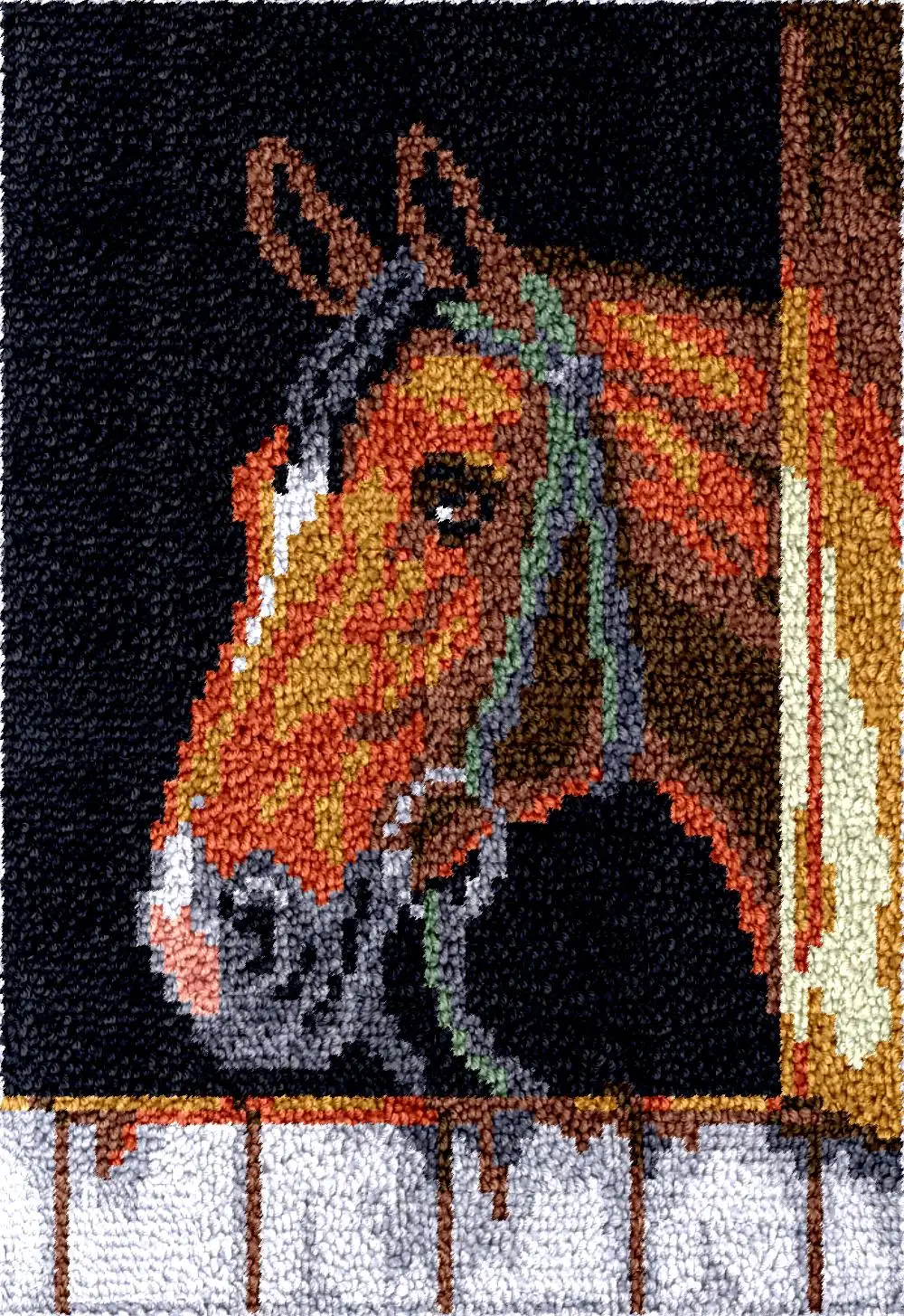 Latch Hook Rug Kits for Adults Mustang Pattern Tapestry Kits Rug